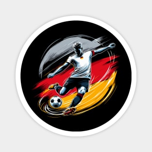 Dynamic Germany Soccer Star in Action - Vector Design Magnet